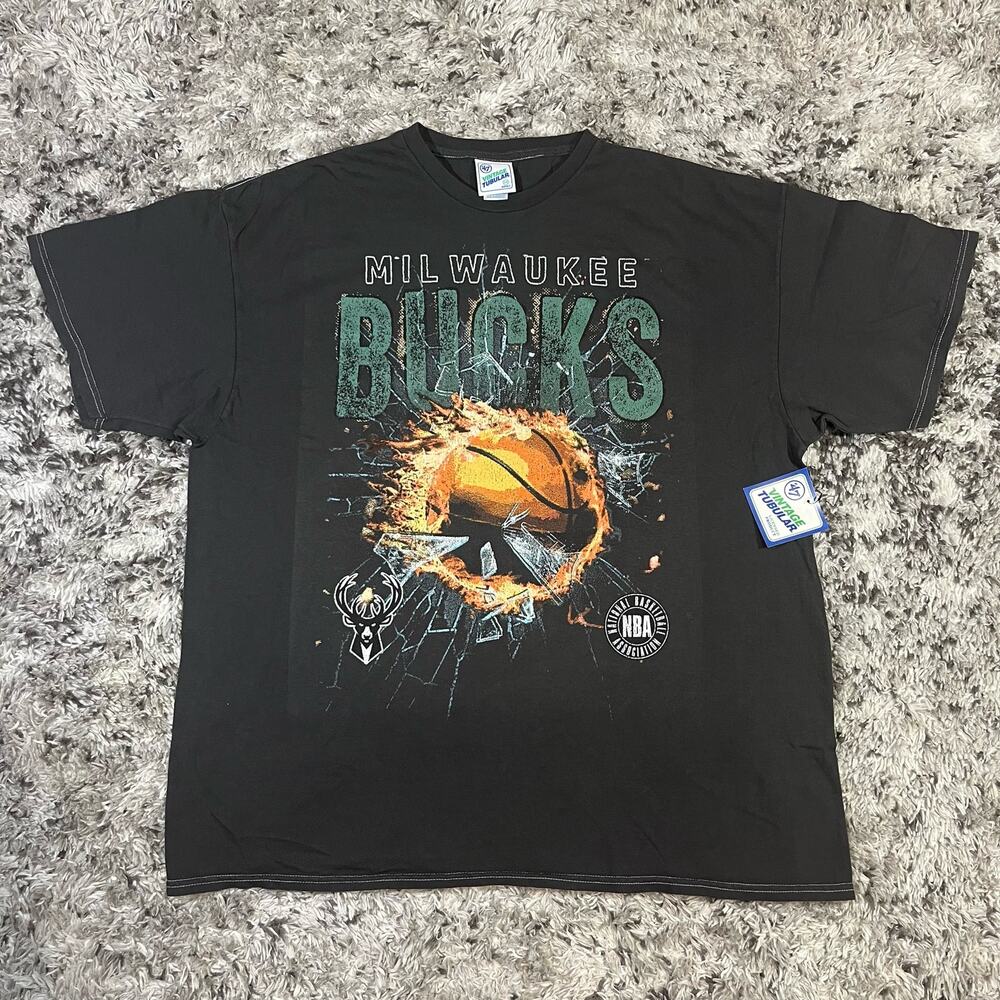 '47 brand Milwaukee Bucks Unisex Vintage Tubular Tshirt Charcoal NWT